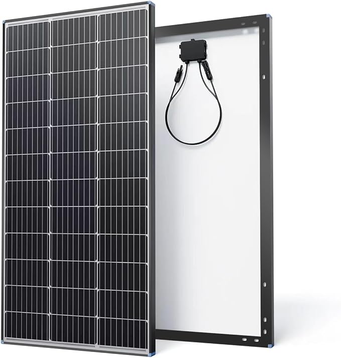 Renogy Solar Panel 100 Watt 12 Volt, High-Efficiency Monocrystalline PV Module Power Charger for RV Marine Rooftop Farm Battery and Other Off-Grid Applications, 100W Black Frame, Frame-100W