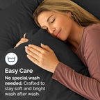 Long Pillowcases - Body Pillow Cover - Long Pillow Insert for Sleeping, Side Sleepers - Soft & Breathable Body Pillow Case with Envelope Enclosure - Comfy, Cozy & Machine Washable - 20" x 54" (Black)
