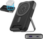 NOBIS for Magsafe Battery Pack 10000mAh, Dual-Foldable Wireless Magnetic Power Bank with LED Display Magnetic Portable Charger 22.5W PD Fast Charging Type C in&Out for Phone 16 S25