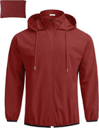COOFANDY Men's Packable Rain Jacket Lightweight Waterproof Raincoat with Hood Travel Hiking Golf Windbreaker