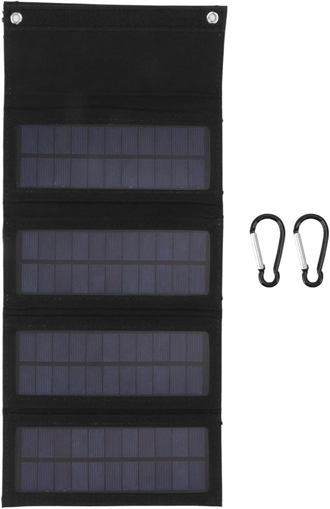 Jeanoko 1PCS 40W Foldable Solar Panel Charger, Low Light Solar Panel, High Conversion Efficiency for Backpacking for Camping,Portable Solar Panel Kit(Black)