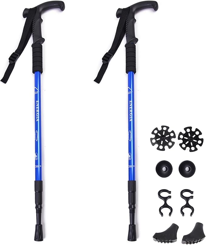 ThreeH Walking Sticks Lightweight Trekking Poles T Anti-Slip Handle Design Adjustable Walking Cane for Travel Hiking Climbing Senior Men Women