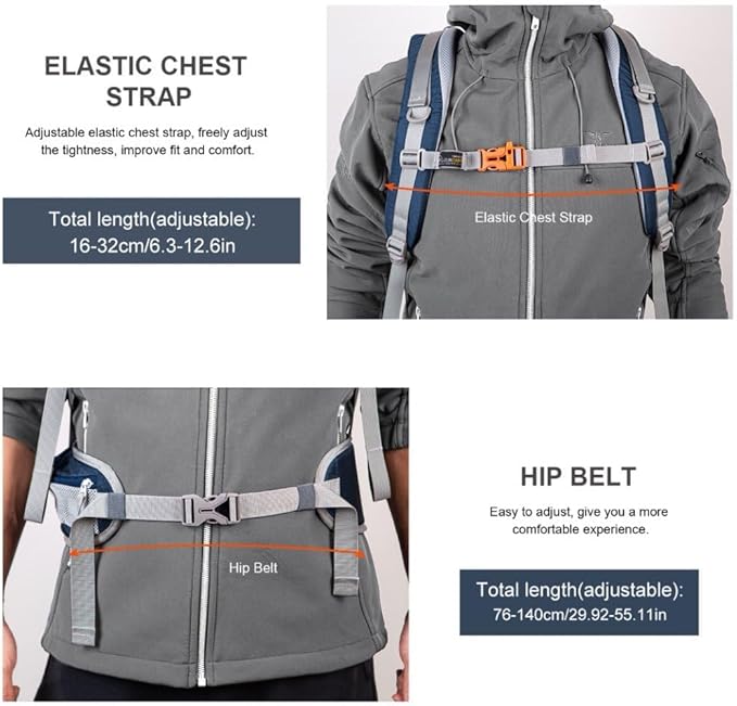 MOUNTAINTOP Hiking Backpack,Lightweight Travel Backpack for Men Women Outdoor Backpacking, Camping