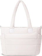 Tote Bag for Women Puffer Work Tote Handbag Large Quilted Nurse Bag with Zipper for Travel