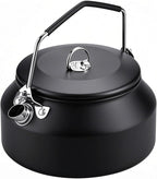 Camping Kettle Outdoor Campfire Camp Kettle, 1L Stainless Steel Camp Tea Coffee Pot, Portable Lightweight Teapot Fast Heating Boiling Water, Ideal for Hiking Picnic Travel, Black