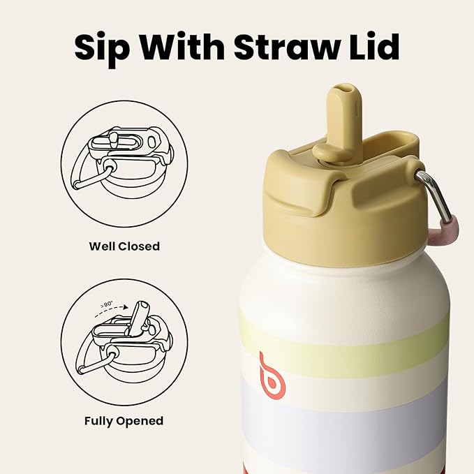 BOTTLE BOTTLE 32oz Insulated Water Bottle Stainless Steel Sport Water Bottle with Straw Dual-use Lid Design for Gym with Pill Box