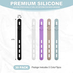 15 Pcs Cable Ties ，Silicone Cable Ties, Reusable Cord Organizer for Charger Cables, Hair Dryer, Home & Office, Flexible Cord Wraps for Electrical Wires (15 Pcs Cord Organizer)