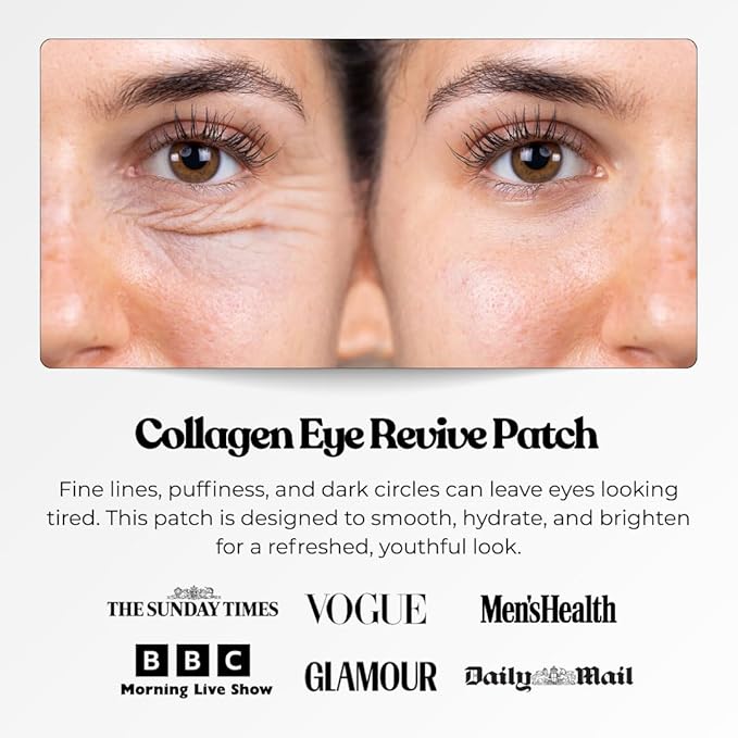 The Patch Collection® – Glow Up Under Eye Collagen Patch | Retinol, Hyaluronic Acid, Nano Gold, Collagen, Vitamin C (Pack of 3)