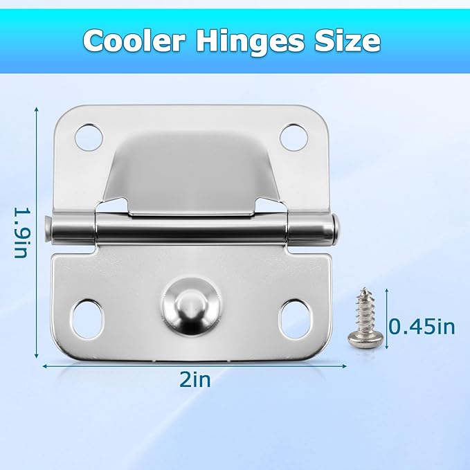 Cooler Stainless Steel Hinges for Coleman Camping Coolers 5235 6262 6270, Cooler Stainless Steel Hinges with Screws Set