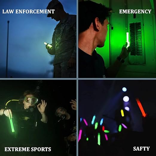 Glow Fever Emergency Safety Military Grade Glow Sticks; 10pcs, 6" Ultra Bright Glow Sticks with 12 Hours Duration. Great for Hiking, Party, Camping, Blackouts, Hurricane and Survival Kits (Red)