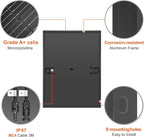 DOKIO 400W Monocrystalline Solar Panel 12/24V, 3 m MC4 Cable for Yard/Garden - Shed/Patio/Greenhouse Power, Off-Grid Battery Charging, 12V Parallel Wiring Recommended, Easy to Route