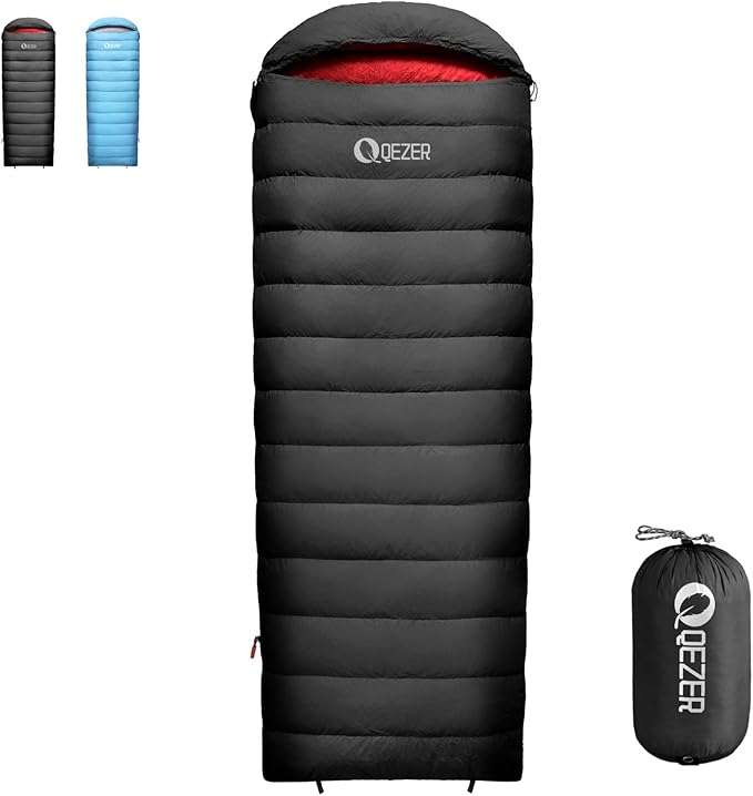Down Sleeping Bag for Adults, 600 Fill Power, Ultralight & Compact with Compression Sack for Backpacking, Camping, Hiking