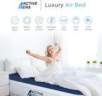 Active Era Luxury Queen, High Air Mattress with Built in Pump and Raised Pillow - Elevated Double, with Structured I-Beam Technology, Height 22" Tall Air Bed Queen Size