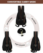 LOVEVOOK Sling Bag for Women, Convertible Sling Backpack, Small Water-resistant Daypack, Travel Chest Bag, Black, Brown, Beige