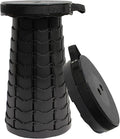 ALEVMOOM Upgraded Nylon Collapsible Stool with 500lbs Max Weight Portable Retractable Folding Telescoping Stools for Adults Chair for Outdoor Camping Fishing Hiking BBQ(Nylon Black)