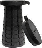 ALEVMOOM Upgraded Nylon Collapsible Stool with 500lbs Max Weight Portable Retractable Folding Telescoping Stools for Adults Chair for Outdoor Camping Fishing Hiking BBQ(Nylon Black)