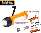 Rechargeable Hand Crank Flashlight/Generator/USB Charger for Phone and Emergency Survival Situations (Orange)