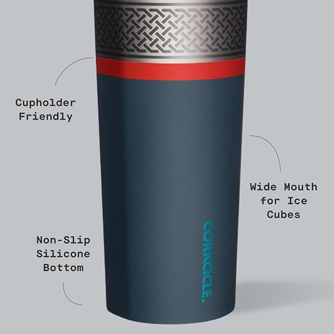 Corkcicle Marvel Sport Canteen - Triple-Insulated Stainless Steel Water Bottle - Straw Cap & Folding Metal Handle - Summer Drinkware Gift - Keeps Drinks Ice Cold - Thor - 20 oz