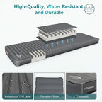 Self Inflating Sleeping Pad with Electric Pump, 4" Ultra-Thick Memory Foam Camping Pad with Pillow, 9.5 R-Value Insulated Camping Mattress, Grey