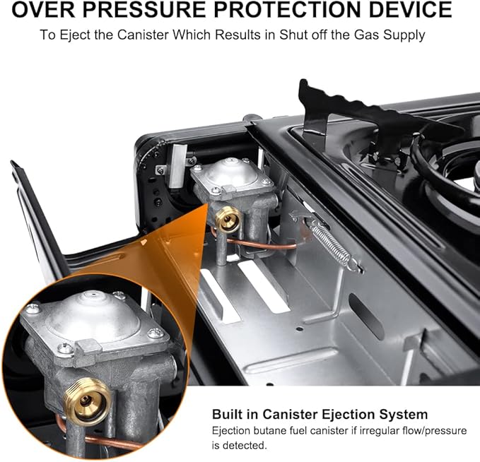 Camplux Dual Fuel Propane & Butane Stove with Carrying Case, Portable Camping Stoves with CSA Certification