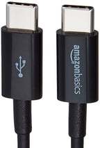 Amazon Basics USB-C to USB-C 2.0 Fast Charging Cable, 480Mbps Data Transfer Speed, USB-IF Certified, for Apple iPhone 16/15, iPad, Samsung Galaxy, Tablets, Laptops, 6 Foot, Black (Pack of 2)