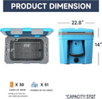 EchoSmile Ultra-Light Hard Cooler 35L/37qt, Outdoor Insulated Ice Chest Box