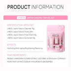 Sakura Travel Skincare Set for Teenage Girls - Face Routine Set for Women,4 Piece Gentle Skin Cleaning & Care Travel Size Kit With Cleanser, Toner, sunscreen and Face Cream