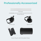 BUZIO Stainless Steel Water Bottle (Cold for 48 Hrs, Hot for 24 Hrs), 32 oz Vacuum Insulated Water Bottle with Straw Lid and Flex Cap (Double Wall, Wide Mouth, BPA Free, Leak Proof), Caribbean Blue