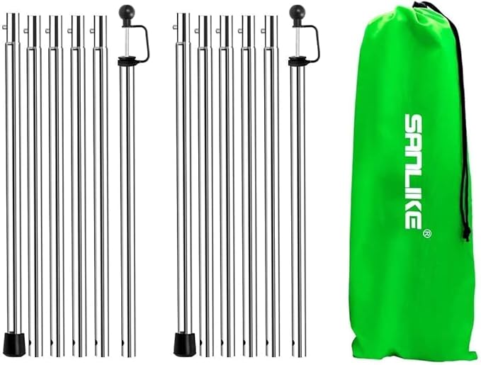 Tarp Poles Adjustable Heavy Duty 90 in Camping Tent Poles for Tarp Portable Telescoping Tent Poles for Awnings Canopy Rain Fly Shelter Set of 2