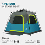 CAMEL CROWN Instant Tents for Camping 4-6 Person Tent Waterproof Easy Setup Sets Up in 60 Seconds Backpacking Tents with Carry Bag for Outdoor Hiking