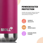 9 oz Water Bottle for Kids Stainless Steel Vacuum Insulated Flask Cola Shape Leak Proof Sports Water Bottle (Fuchsia Red)