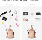 3L SMALL Sling Bag Fanny Packs For Women Men Mini Crossbody Chest Belt Travel Bag Purse Handbag Faux Leather Fashion Cute Light Grey