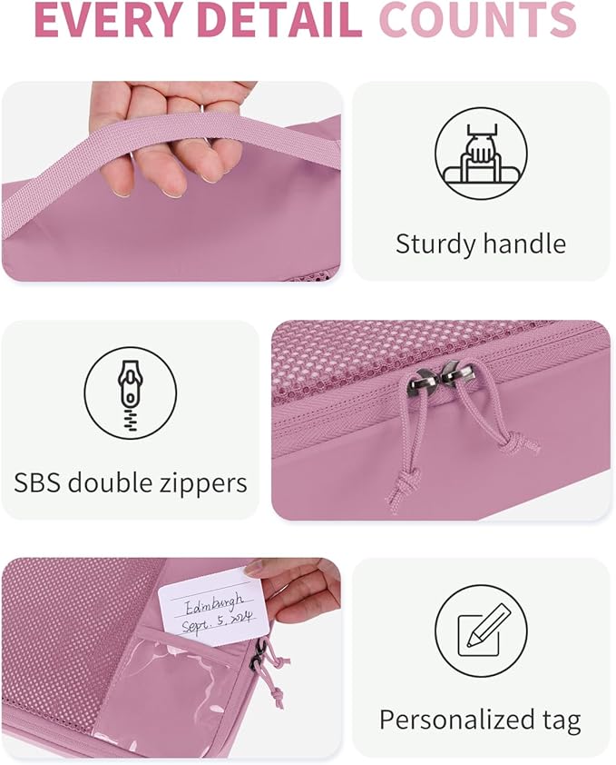 ECOHUB 4 Set /6 Set Packing Cubes for Travel Durable Suitcase Organizer Bags Set with Personalized Tag Various Sizes Travel Essentials Traveling Accessories for Luggage Machine Washable