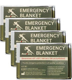 Emergency Blanket ，Portable Emergency Blanket Survival Gear Emergency Bivvy Thermal Sleeping Bag Camping ，Be Suitable for Outdoors, Hiking, Survival (Army Green, 4 Pack)