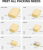 6 Set Compression Packing Cubes for Travel, Large Medium Small Luggage Organizers (Bright Yellow)