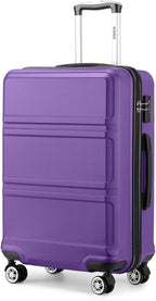 Kono 24 Inch Luggage Suitcase Lightweight with Spinner Wheels TSA Lock Hardside Medium Checked Luggage Durable Rolling Suitcase Purple