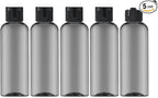 LISAPACK 3.4 oz Travel Bottles for Toiletries, Plastic Travel Size Containers for Shampoo Conditioner TSA Approved, Empty Small Squeeze for Lotion, Leak Proof Mini Liquid Tube for Refillable Black