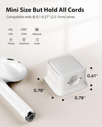 16 Pack Magnetic Cord Organizer Holder,Strong Adhesive Desk Cable Management Easy Open,Organize Phone Charging Cords Wire Holder Organizer Neatly for Home,Office,Car,Desk,Nightstand-White