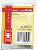Ever Ready First Aid Mylar Rescue Blanket, Large Silver Thermal Sheet for Emergency and Survival, 54” x 84” – 5 Count