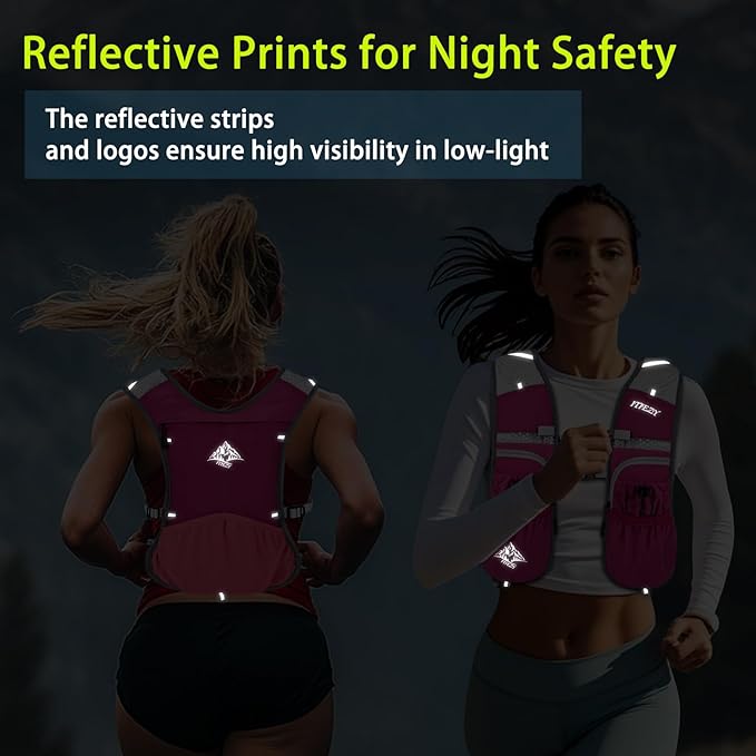 Running Hydration Vest for Women Men - Waterproof Running Water Backpack Hydration Pack with 12 Pockets, Lightweight Water Vest for Hiking Trail Cycling Marathon Race