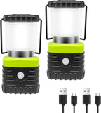 2Packs LED Camping Lantern Rechargeable 1000LM, 4500mAh Power Bank, IP44 Waterproof Lantern Flashlight for Hurricane Emergency, Hiking