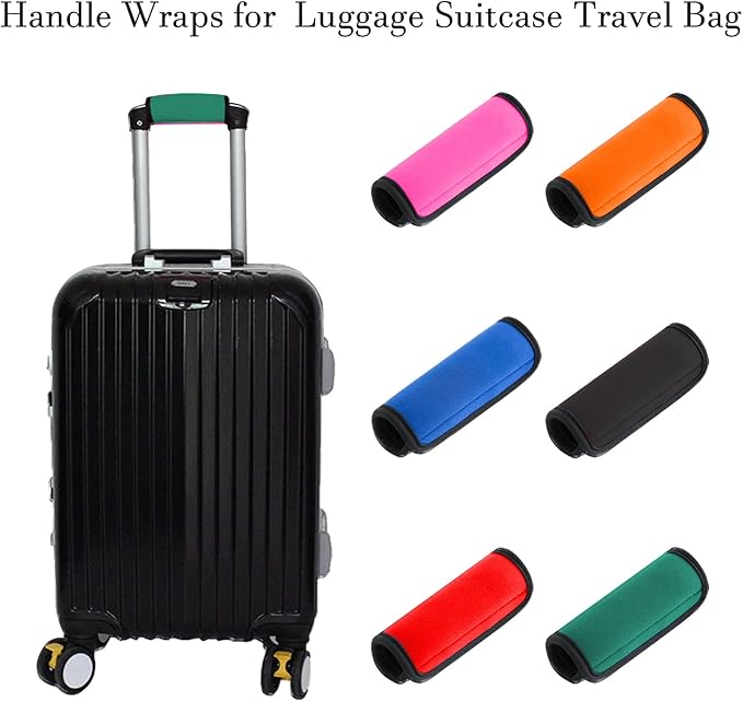 2 Pack Luggage Handle Wraps for Suitcase, Bright Color Comfort Soft Handle Covers (Green)