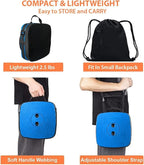 Portable Collapsible Stool Set - Heavy Duty Square Foldable Stool + Thick Seat Cushion - 550lbs Load Capacity for Camping Travel Picnic Gardening (Blue/Black)