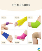 FriCARE Self Adhesive Bandage Wrap, Medical Tape in First Aid Kit, Cohesive Bandages for Wounds Sport Vet, 2 Inches X 5 Yards 12 Rolls, Brilliant