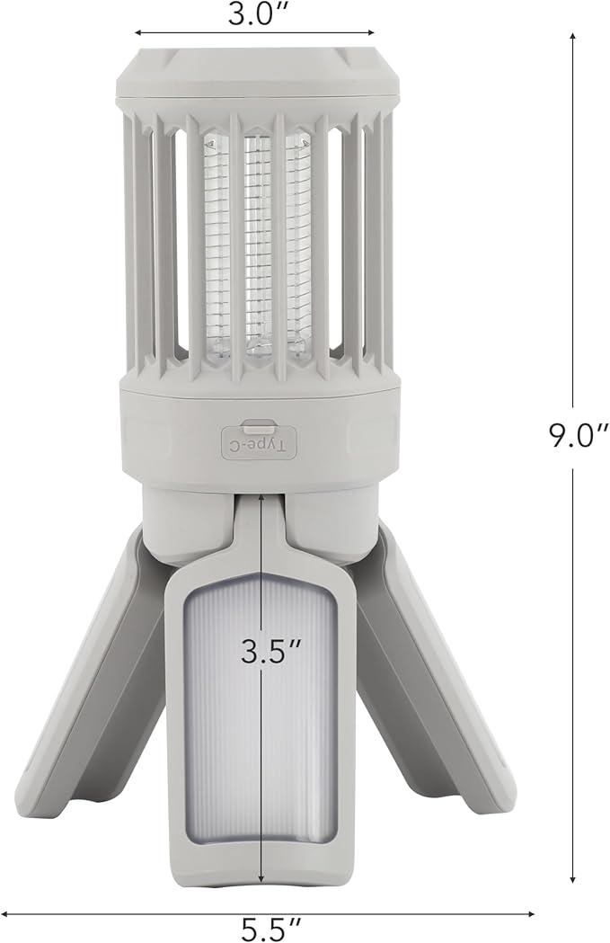 GREEN MORE Portable Camping Lantern Foldable , 4 Light Modes Camping Lights Lightweight, Waterproof, for Indoor Outdoor Home Emergency Light Power Outages Hiking Hurricane,French Grey