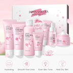 Sakura Skin Care Set, Skincare for Girls 10-12, 7Pcs Skincare Gift Set for Teens Complete Skincare Routine, Travel Size Skincare Set with Mud Mask, Kids Skin Care Set for Girls Ages 8-12
