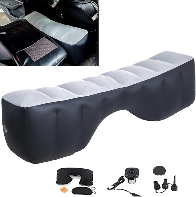 Inflatable Car Air Travel Mattress Back Seat Bed with Air Pump,51.2"×10.6"×14.6" Portable Camping Sleeping Gap Pad Air Bed for Car,SUV