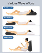 Luxtude Inflatable Wedge Pillow for Sleeping, Travel Wedge Pillow for Back Pain Relief, Knee Leg Elevation Support, Inflatable Bed Pillows for Sleeping, Back Support for Sitting Up-Black