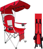 Portable Folding Camping Chair - Lightweight, Durable Outdoor Chair for Camping, Fishing, Beach, Lawn, and More - Comfortable Folding Chairs for Outside Activities (RED)