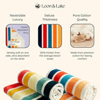 Loon & Lake Luxury Beach Towels Set of 2 - Retro Stripes | 2 Pack 30" x 60" | Crafted from 100% Combed Cotton | Ultra Plush & Super Soft | Retro Collection 1977